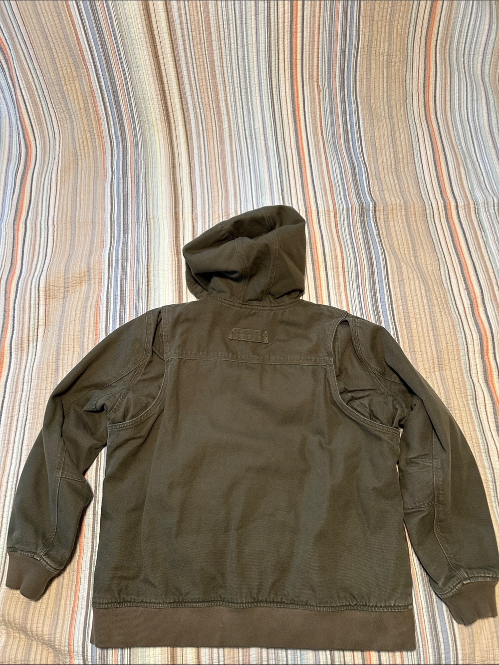 Duluth Trading Co Olive Green Hooded Bomber Jacket - Picture 10 of 10